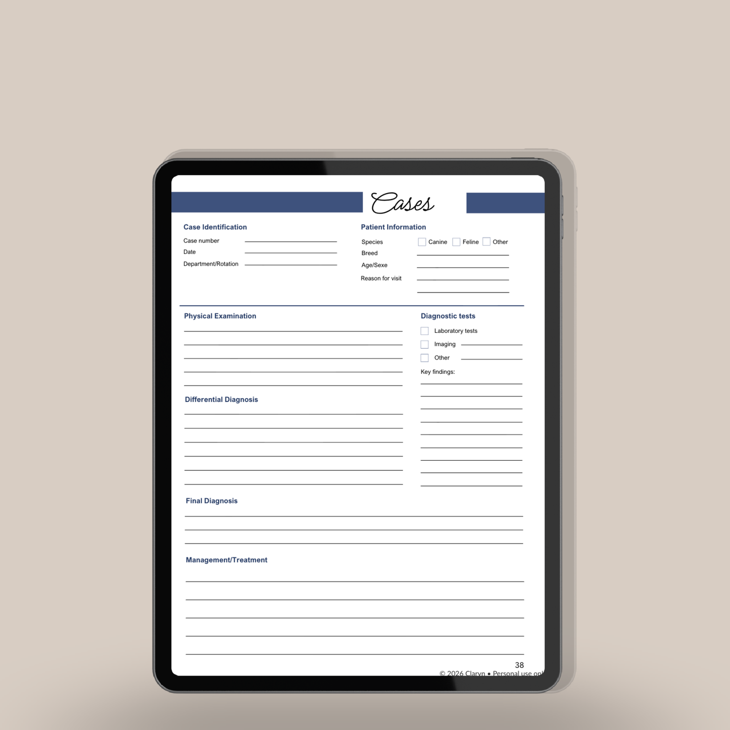 Veterinary Case Logbook – Clinical Practice Edition